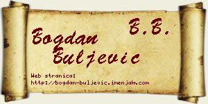 Bogdan Buljević vizit kartica